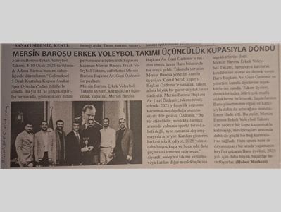 Mersin Barosu ' da kupa heyecanı