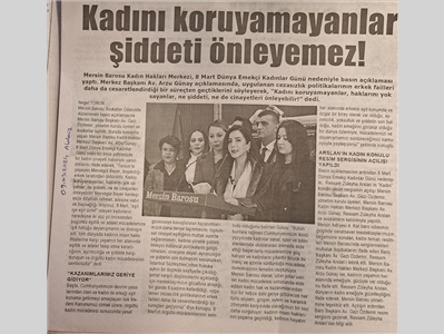 Mersin Barosu Kadın Hakları Merkezi Basın açıklaması ve Resim Sergisi