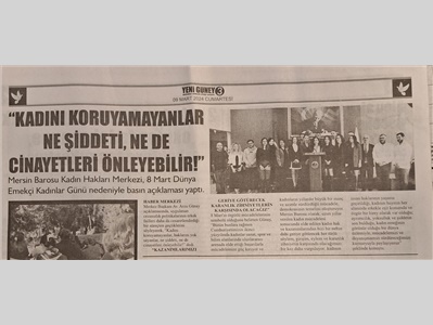 Mersin Barosu Kadın Hakları Merkezi Basın açıklaması ve Resim Sergisi