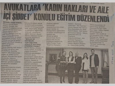 Avukatlara , " Kadın Hakları ve Aile İçi Şiddet " konulu seminer düzenlendi
