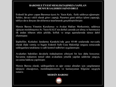 BAROMUZ ÜYESİ MESLEKTAŞIMIZA YAPILAN MENFUR SALDIRIYI KINIYORUZ
