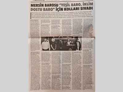 Mersin Barosu, "Yeşil Baro, İklim Dostu Baro" için kolları sıvadı