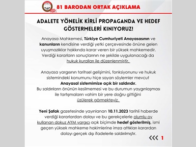 81 BARODAN ORTAK AÇIKLAMA
