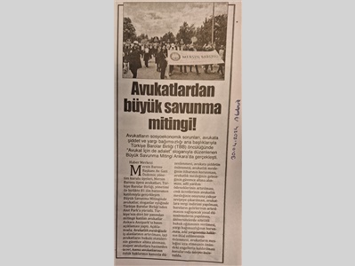 Mersin Barosu Büyük Savunma Mitingine katıldı