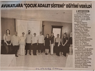 Avukatlara "Çocuk Adalet Sistemi Eğitimi" verildi