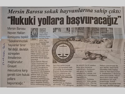 Cinayet mevzuatına karşı tüm hukuki yollara başvuracağız !