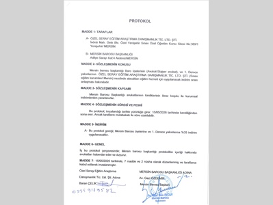 ÖZEL SERAY ARAŞTIRMA, DANIŞMANLIK İLE İNDİRİM PROTOKOLÜ İMZALANDI