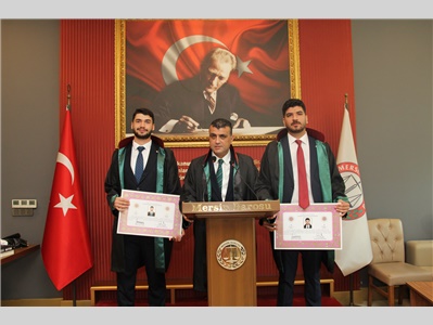 İKİ GENÇ MESLEKTAŞIMIZ DAHA AVUKATLIK RUHSATNAMESİNİ ALDI
