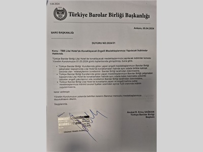TBB LİTAİ OTEL'DE KONAKLAYACAK ENGELLİ MESLEKTAŞLARIMIZA İNDİRİM
