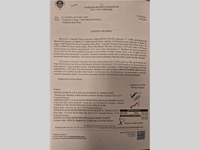 YENİŞEHİR 4. ETAP 1/1000 ÖLÇEKLİ UYGULAMA İLAN PLANI 2. KEZ ASKIYA ÇIKARILDI