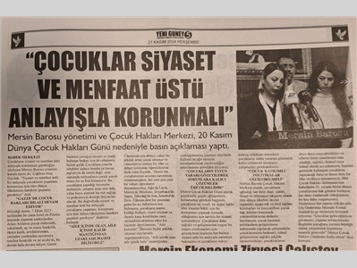 20 Kasım Dünya Çocuk Hakları Günü basın açıklaması