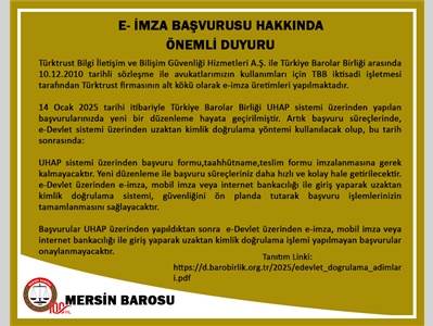 E İMZA BAŞVURUSU HAKKINDA