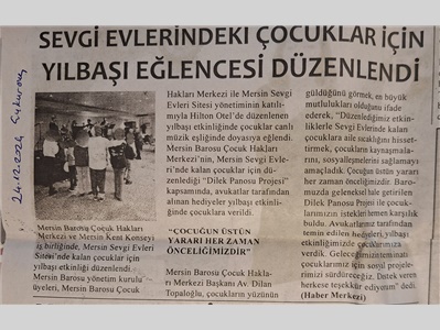 Sevgi Evleri'ndeki çocuklar için yılbaşı etkinliği düzenlendi