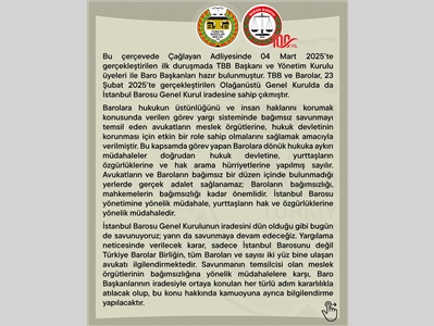 58. BARO BAŞKANLARI TOPLANTISI SONUÇ BİLDİRGESİ