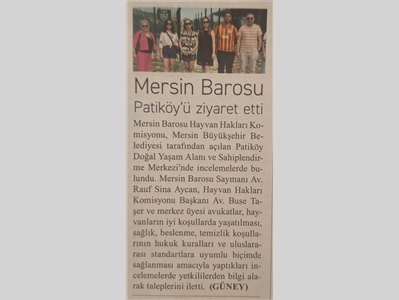 Mersin Barosu Patiköy'ü ziyaret etti