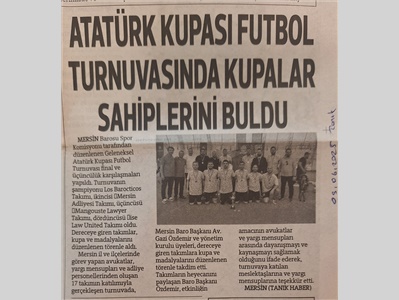 Atatürk Kupası Futbol Turnuvası'nda kupalar sahiplerini buldu