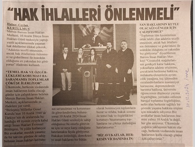 10 Aralık Dünya İnsan Hakları Günü basın açıklaması