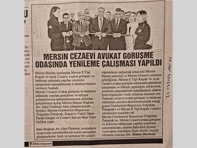 Mersin E Tipi Kapalı Cezaevi'nde Avukat Görüşme Odası Yenilendi