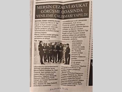 Mersin E Tipi Kapalı Cezaevi'nde Avukat Görüşme Odası Yenilendi