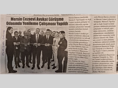 Mersin E Tipi Kapalı Cezaevi'nde Avukat Görüşme Odası Yenilendi