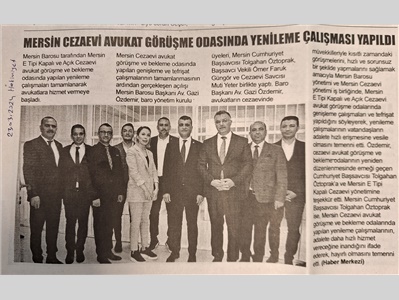 Mersin E Tipi Kapalı Cezaevi'nde Avukat Görüşme Odası Yenilendi