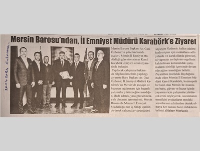 Mersin Barosu'ndan İl Emniyet Müdürlüğü'ne ziyaret