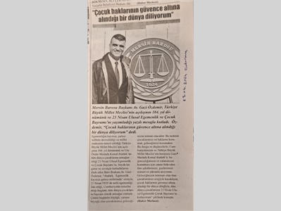 BARO BAŞKANIMIZDAN 23 NİSAN MESAJI