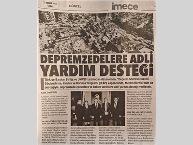 Depremzedelere adli yardım desteği
