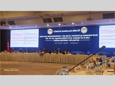 AVUKATLIK KANUNU 134. VE 135. MADDELERİNİN İPTAL KARARI MASAYA YATIRILDI