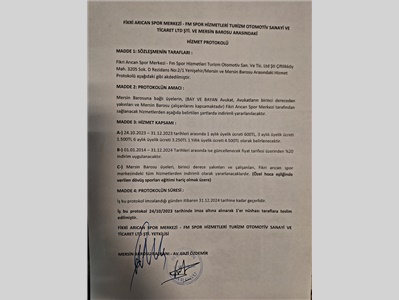 FİKRİ ARICAN SPOR MERKEZİ İLE İNDİRİM PROTOKOLÜ İMZALANDI