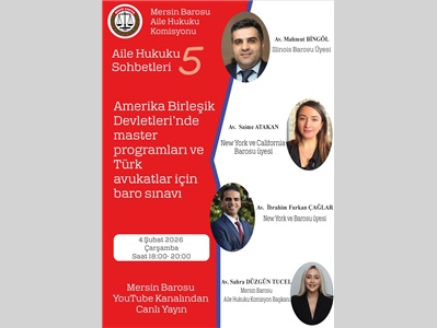 MERSİN BAROSU AİLE HUKUKU KOMİSYONU OCAK AYI EĞİTİM PROGRAMI