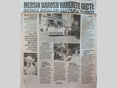 Mersin Barosu, işkence ve kötü muamele iddialarına karşı suç duyurusunda bulundu