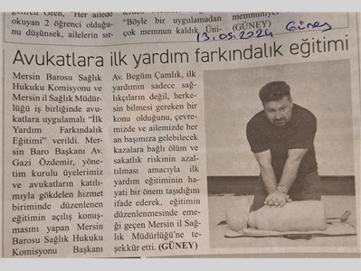 Avukatlara ilkyardım eğitimi verildi