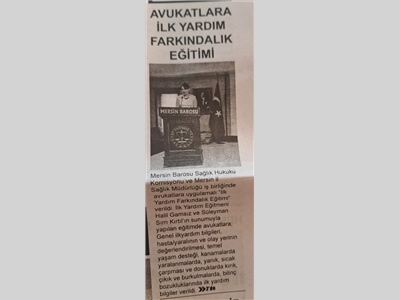 Avukatlara ilkyardım eğitimi verildi