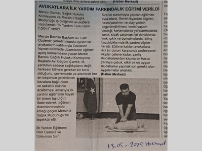 Avukatlara ilkyardım eğitimi verildi