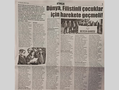 20 Kasım Dünya Çocuk Hakları Günü Basın Açıklaması