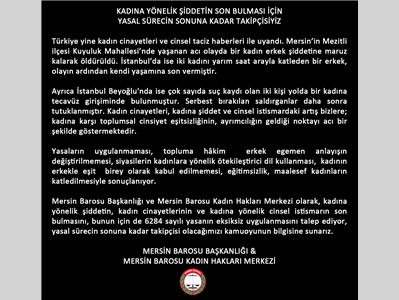 YASAL SÜRECİN SONUNA KADAR TAKİPÇİSİYİZ