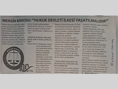 "Hukuk devleti ilkesi yaşatılmalıdır"