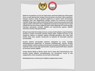 OLAĞANÜSTÜ BARO BAŞKANLARI TOPLANTISI SONUÇ BİLDİRGESİ
