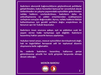 "YOKSULLUK NAFAKASI, KADINLARIN EKONOMİK GÜVENCESİ VE EŞİTLİK HAKKININ BİR PARÇASIDIR"