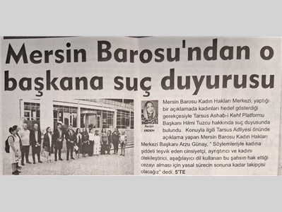 Mersin Barosu'ndan cinsiyetçi dile suç duyurusu