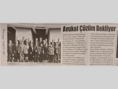 Barolar meslek sorunlarını İçişleri Bakanı Ali Yerlikaya'ya aktardı