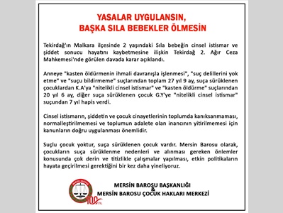 YASALAR UYGULANSIN, BAŞKA SILA BEBEKLER ÖLMESİN !