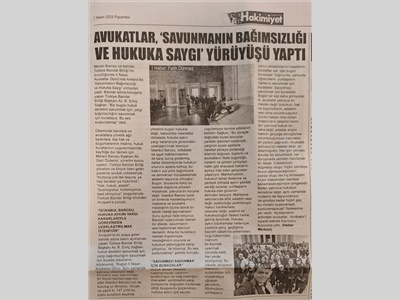 Avukatlardan hukuka saygı yürüyüşü