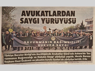 Avukatlardan hukuka saygı yürüyüşü