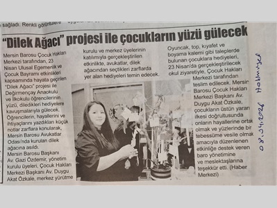 Çouk Hakları Merkezimizin Dilek Ağacı Projesi