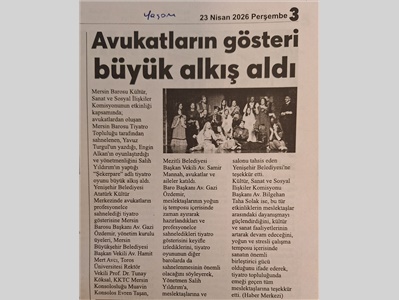 Mersin Barosu Tiyatro Topluluğu, "Şekerpare" adlı tiyatro oyununu sahneledi