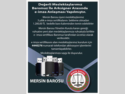 BAROMUZ ÜYELERİ İÇİN E-İMZA ANLAŞMASI YAPILDI